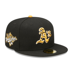 Black New Era Oakland Athletics Tiger Fill Fitted Cap 59fifty | BPEA64351