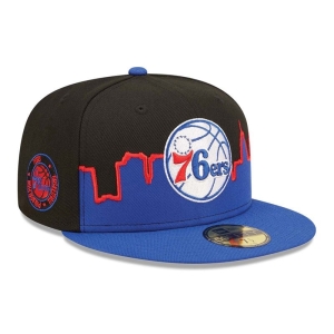 Black New Era Philadelphia 76ers NBA 2022 Fitted Cap 59fifty | SVYB90431