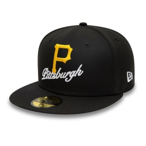 Black New Era Pittsburgh Pirates Dual Logo Fitted Cap 59fifty | WVQR79346