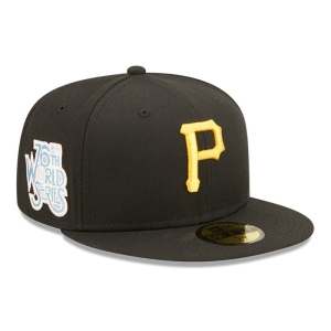 Black New Era Pittsburgh Pirates MLB Pop Sweat Fitted Cap 59fifty | JEXZ70192