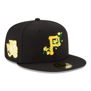 Black New Era Pittsburgh Pirates MLB Side Patch Bloom Fitted Cap 59fifty | CHXF54920