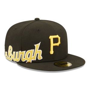 Black New Era Pittsburgh Pirates MLB Side Split Fitted Cap 59fifty | NZCB39205