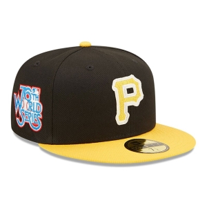 Black New Era Pittsburgh Pirates Ne Letterman Fitted Cap 59fifty | PSBK58612