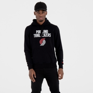 Black New Era Portland Trail Blazers Team Logo Hoodie | SGMA51748