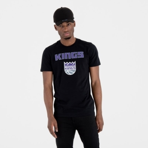 Black New Era Sacramento Kings NBA Team Logo T-Shirt | KYZV26178