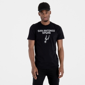 Black New Era San Antonio Spurs Team Logo T-Shirt | DZWB48106