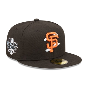 Black New Era San Francisco Giants Comic Cloud Fitted Cap 59fifty | YXQM87195