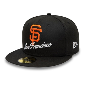 Black New Era San Francisco Giants Dual Logo Fitted Cap 59fifty | JGQX78295