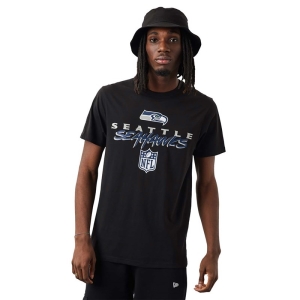 Black New Era Seattle Seahawks NFL Script T-Shirt | TICS81902