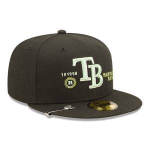 Black New Era Tampa Bay Rays MLB Money Fitted Cap 59fifty | GEIP58124