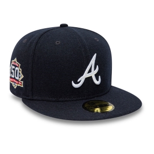 Blue New Era Atlanta Braves Anniversary Fitted Cap 59fifty | OSJF47258