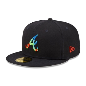 Blue New Era Atlanta Braves Infrared Fitted Cap 59fifty | WFZH38265