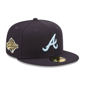 Blue New Era Atlanta Braves MLB Cloud Fitted Cap 59fifty | DEKG92471