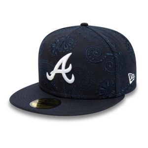 Blue New Era Atlanta Braves MLB Swirl Fitted Cap 59fifty | IBEX96705