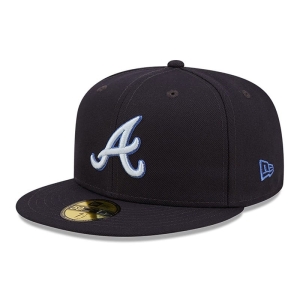 Blue New Era Atlanta Braves Monocamo Fitted Cap 59fifty | DQNF37860