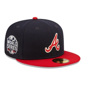 Blue New Era Atlanta Braves Ne Letterman Fitted Cap 59fifty | JEWZ64058