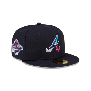 Blue New Era Atlanta Braves Polarlights Fitted Cap 59fifty | UZKD12639