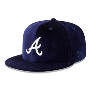 Blue New Era Atlanta Braves Velvet Fitted Cap 59fifty | HWIV06215