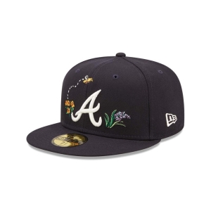 Blue New Era Atlanta Braves Watercolour Floral Cap 59fifty | FROP38407