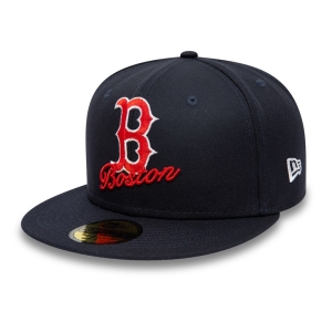 Blue New Era Boston Sox Dual Logo Cap 59fifty | XEUJ58421