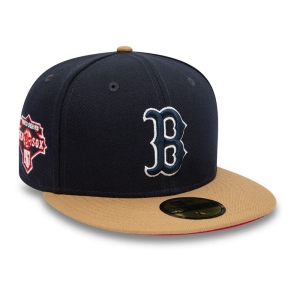 Blue New Era Boston Sox Fall Colours Contrast Visor Fitted Cap 59fifty | MLTA74683