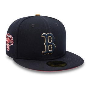 Blue New Era Boston Sox Fall Colours Fitted Cap 59fifty | VNOU07561