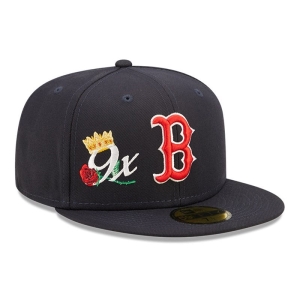 Blue New Era Boston Sox MLB Crown Champs Fitted Cap 59fifty | ADNR60841