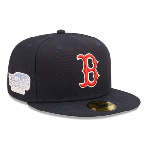 Blue New Era Boston Sox MLB Pop Sweat Fitted Cap 59fifty | GTUJ38504