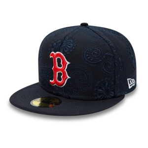 Blue New Era Boston Sox MLB Swirl Fitted Cap 59fifty | BPVY84602