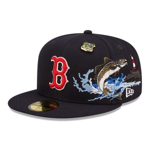 Blue New Era Boston Sox State Park Fitted Cap 59fifty | TWPV24358