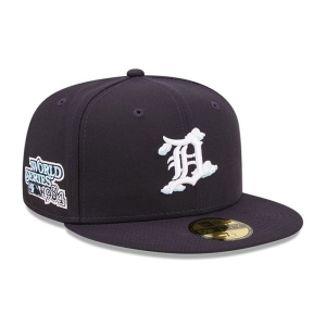 Blue New Era Detroit Tigers Comic Cloud Fitted Cap 59fifty | ZFTJ73580