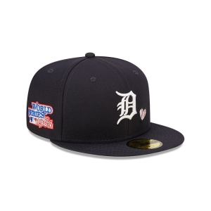 Blue New Era Detroit Tigers MLB Team Heart Fitted Cap 59fifty | FGSX74596