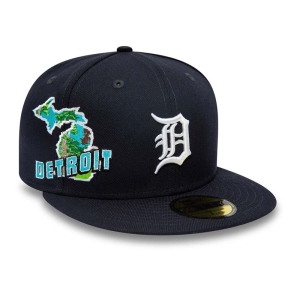 Blue New Era Detroit Tigers Stateview Fitted Cap 59fifty | BCZW49051