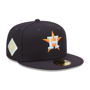 Blue New Era Houston Astros MLB Cloud Fitted Cap 59fifty | VUDJ80154