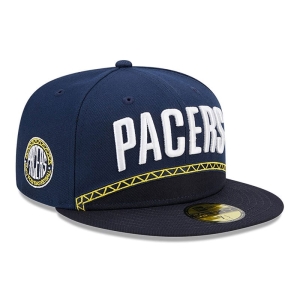 Blue New Era Indiana Pacers Authentics City Edition Fitted Cap 59fifty | QLKA41095