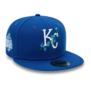 Blue New Era Kansas City Royals Side Patch Bloom Fitted Cap 59fifty | GDNZ42853