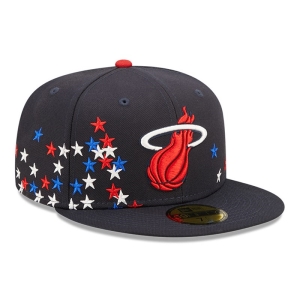 Blue New Era Miami Heat NBA Americana Fitted Cap 59fifty | TSDI46839