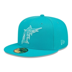 Blue New Era Miami Marlins Monocamo Fitted Cap 59fifty | GYJD92375