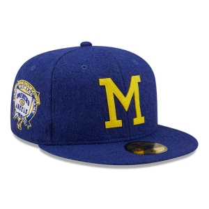 Blue New Era Milwaukee Brewers Wool Fitted Cap 59fifty | JITN98136