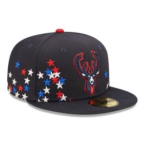 Blue New Era Milwaukee Bucks NBA Americana Fitted Cap 59fifty | EBZY08261