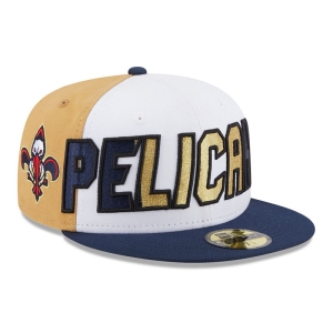 Blue New Era New Orleans Pelicans NBA Back Half Fitted Cap 59fifty | ATIE87065