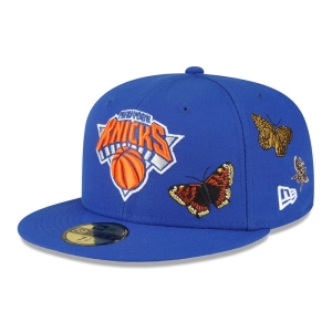 Blue New Era New York Knicks Felt X NBA Fitted Cap 59fifty | ZSFY76295