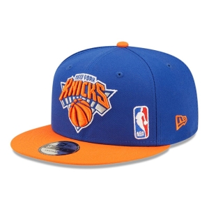 Blue New Era New York Knicks NBA Letter Arch Cap 9fifty | ZWQI89403