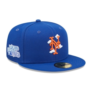 Blue New Era New York Mets Comic Cloud Fitted Cap 59fifty | LZYA49372