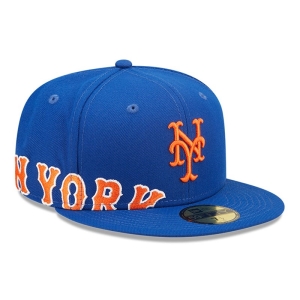 Blue New Era New York Mets MLB Side Split Fitted Cap 59fifty | AHUC98024