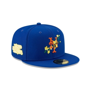 Blue New Era New York Mets Side Patch Bloom Fitted Cap 59fifty | OBPT34281