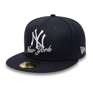 Blue New Era New York Yankees Dual Logo Fitted Cap 59fifty | CSVF19285