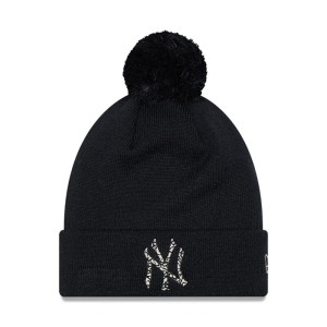 Blue New Era New York Yankees Infill Bobble Beanie Hat Knit | CXGA92341