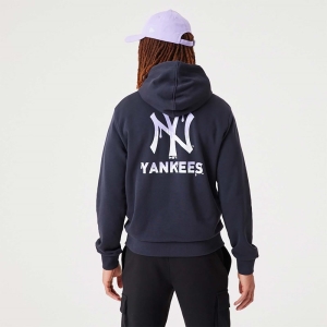 Blue New Era New York Yankees MLB Drip Logo Pullover Hoodie | VRDH31702