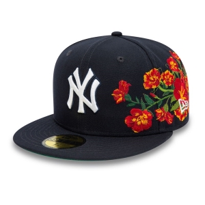 Blue New Era New York Yankees MLB Floral Fitted Cap 59fifty | NEFM81347